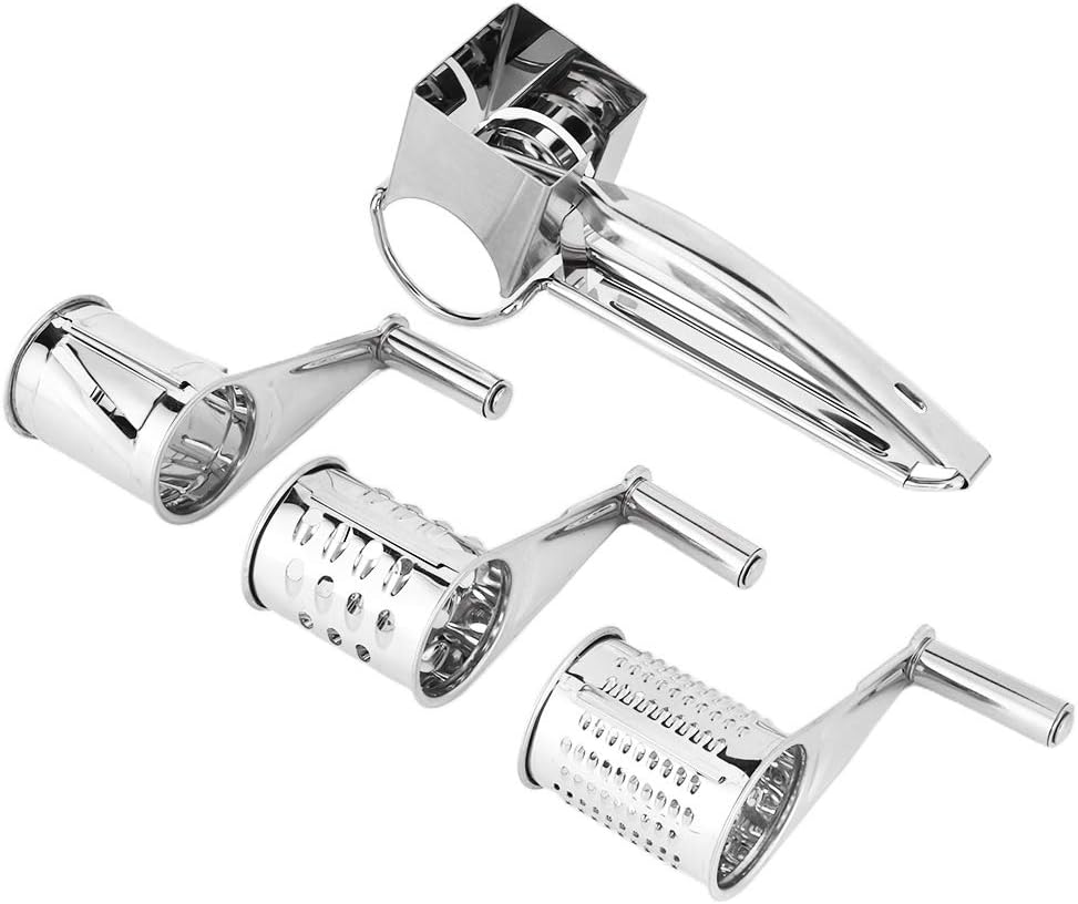 MultiFunction Stainless Steel Cheese Grater Hand Cranked Rotatable Cheese Cutter Slicing Tool for Soft and Hard Cheese, Chocolate, Nuts, Parmesan, Pistachio, Almonds, TARSHYRY8rdzc0eh3y