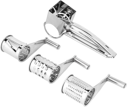 MultiFunction Stainless Steel Cheese Grater Hand Cranked Rotatable Cheese Cutter Slicing Tool for Soft and Hard Cheese, Chocolate, Nuts, Parmesan, Pistachio, Almonds, TARSHYRY8rdzc0eh3y