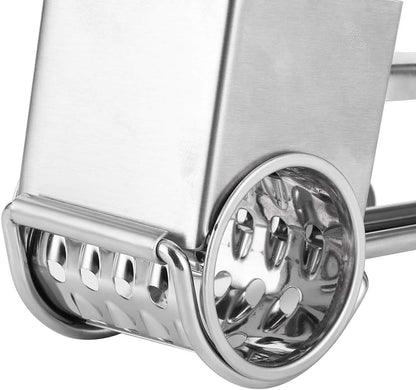 MultiFunction Stainless Steel Cheese Grater Hand Cranked Rotatable Cheese Cutter Slicing Tool for Soft and Hard Cheese, Chocolate, Nuts, Parmesan, Pistachio, Almonds, TARSHYRY8rdzc0eh3y