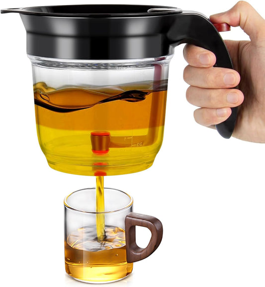Fat Separator with Strainer and Bottom Release 33 oz Gravy Grease Separator for Cooking Healthier Gravy