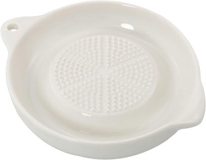 Porcelain Grater Plate White Ceramic Multipurpose Grinder Plate Burnishing Machine for Fruits Vegetables Ginger Garlic Onion