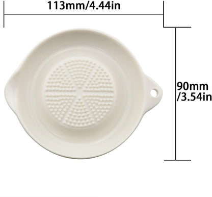 Porcelain Grater Plate White Ceramic Multipurpose Grinder Plate Burnishing Machine for Fruits Vegetables Ginger Garlic Onion