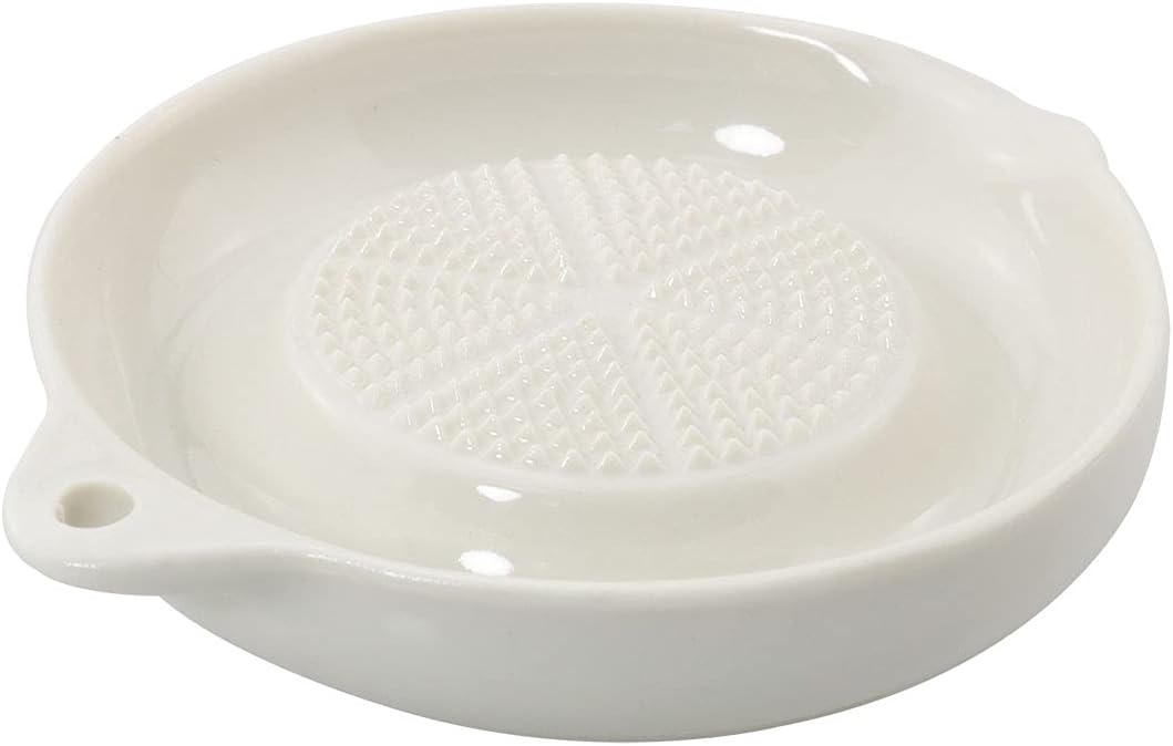 Porcelain Grater Plate White Ceramic Multipurpose Grinder Plate Burnishing Machine for Fruits Vegetables Ginger Garlic Onion