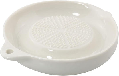 Porcelain Grater Plate White Ceramic Multipurpose Grinder Plate Burnishing Machine for Fruits Vegetables Ginger Garlic Onion