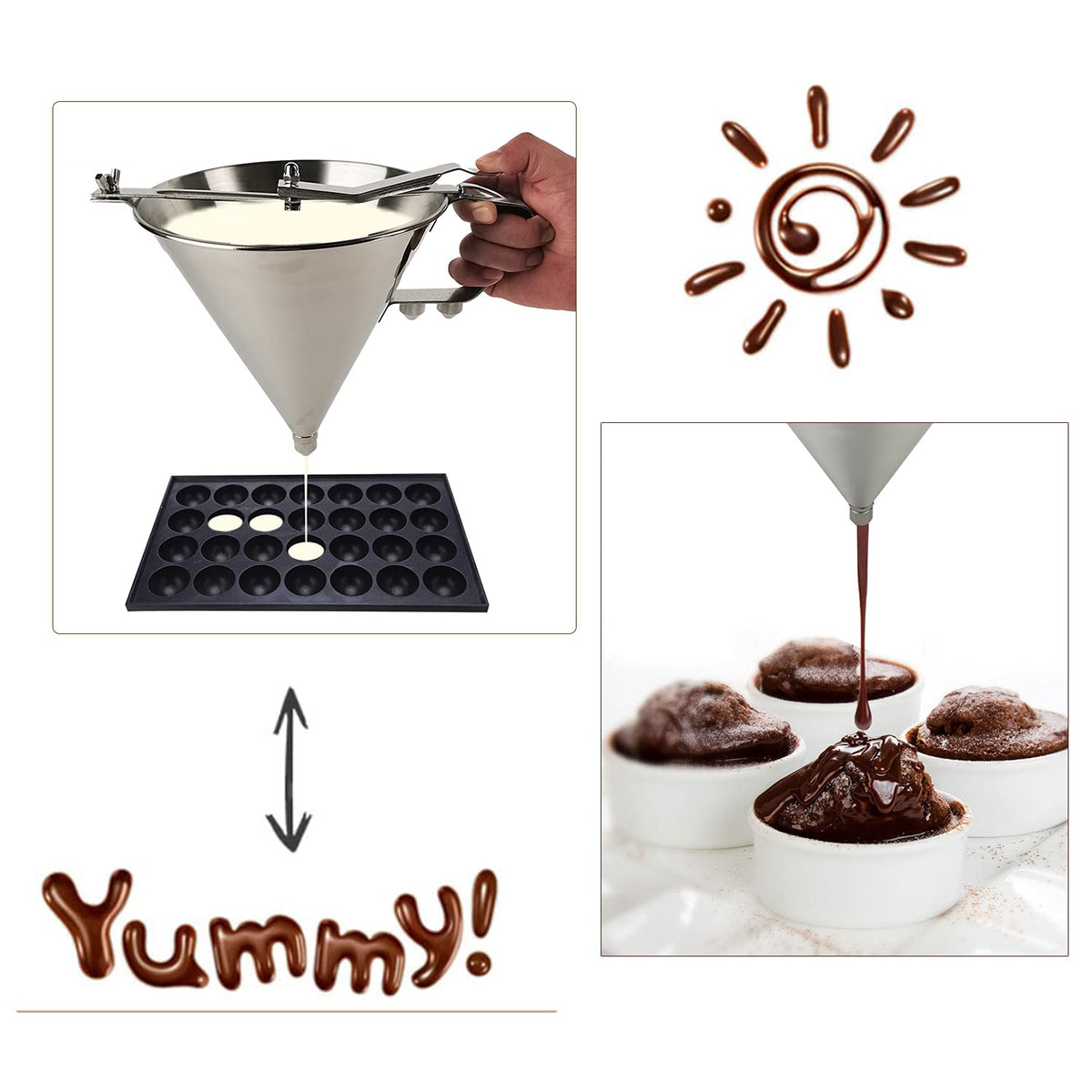 Commercial Stainless Steel Confectionery Funnel Dispenser