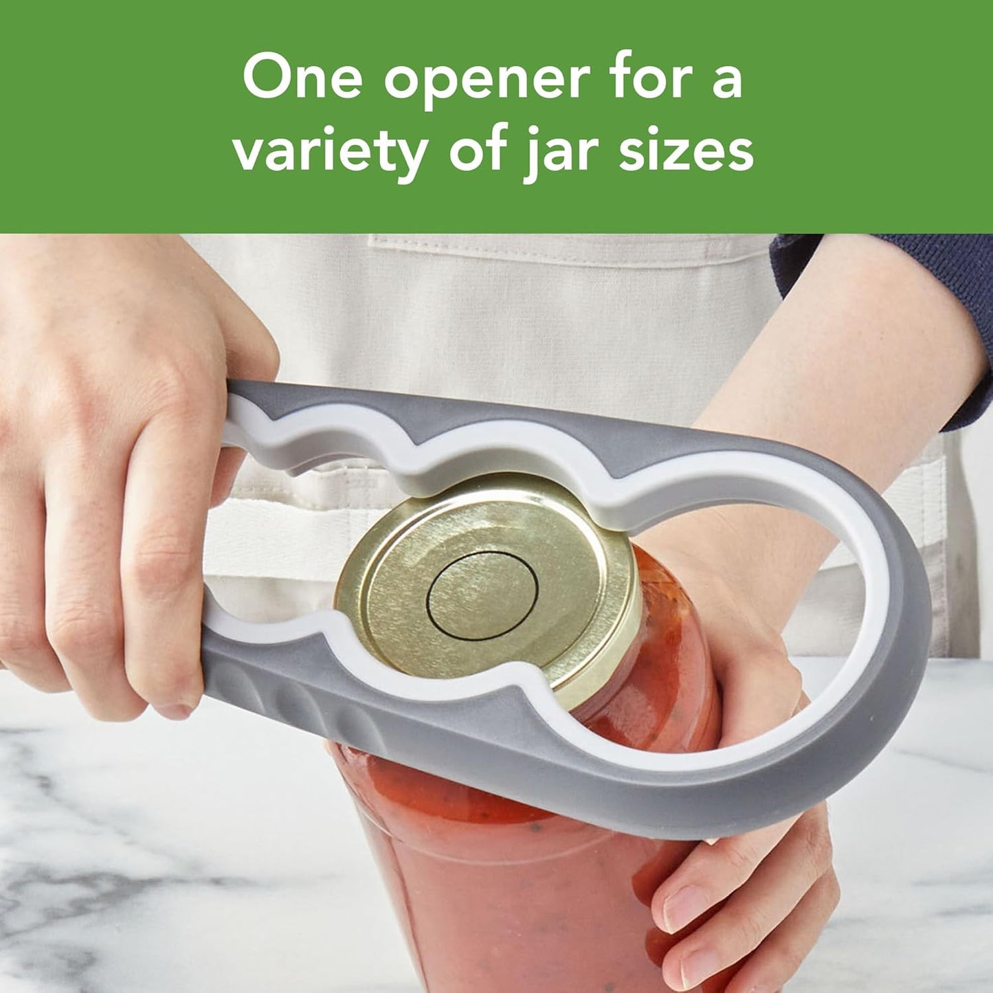 Can and Jar Opener Set Manual Handheld Kitchen Tool with Comfort Grip Handles, Easy to Use Stainless Steel Jar and Smooth Edge Can Opener with Built In Bottle Cap Lifter, Charcoal Gray