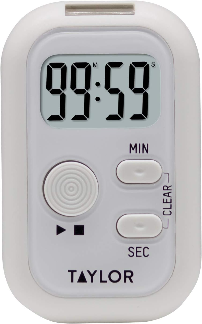 Multi-Alert (Sound, Light, Vibration) Digital Timer, Standard, White