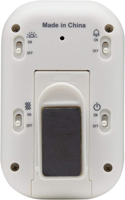 Multi-Alert (Sound, Light, Vibration) Digital Timer, Standard, White