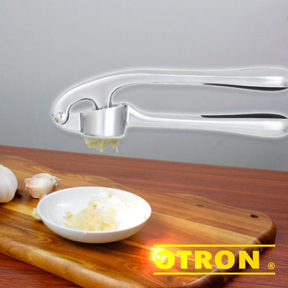 Premium Garlic Press, Stainless Steel, Garlic Mincer, Professional Heavy Duty, Soft-Handled, Crush Garlic Cloves, Ginger