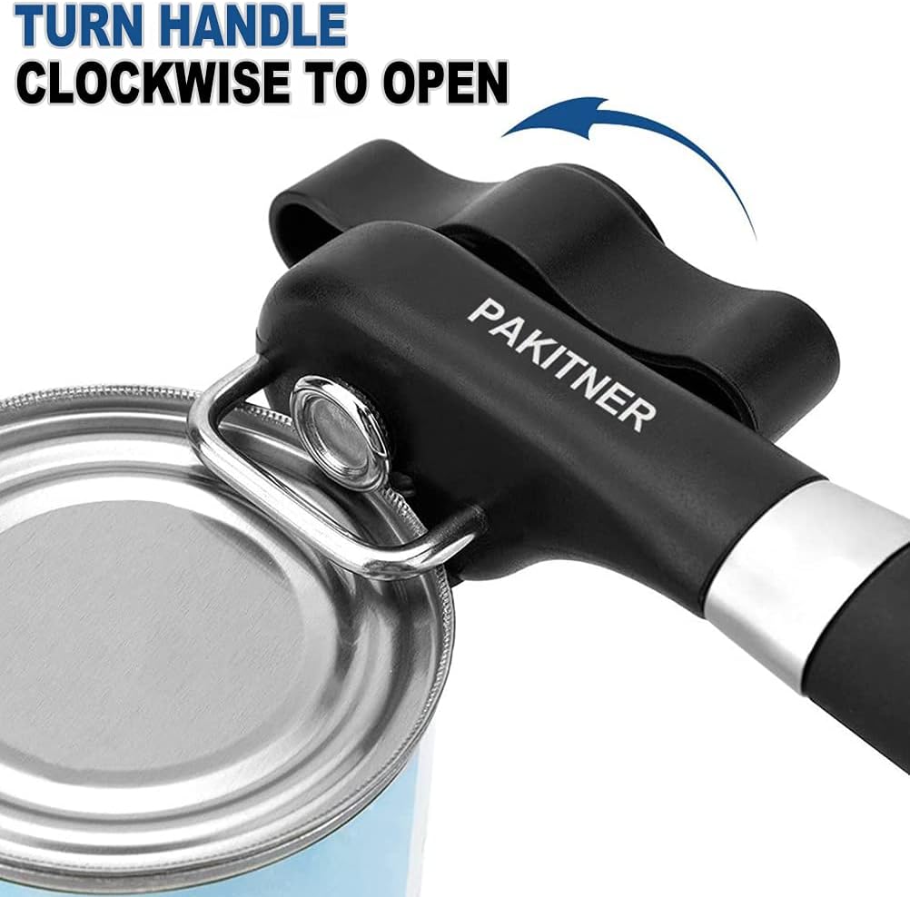 Safe Cut Can Opener, Smooth Edge Can Opener - Handheld Easy Turn Knob, Manual Can Opener, Ergonomic Smooth Edge, Food Grade Stainless Steel Cutting Tool for Kitchen & Restaurant