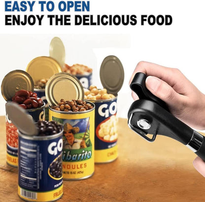 Safe Cut Can Opener, Smooth Edge Can Opener - Handheld Easy Turn Knob, Manual Can Opener, Ergonomic Smooth Edge, Food Grade Stainless Steel Cutting Tool for Kitchen & Restaurant