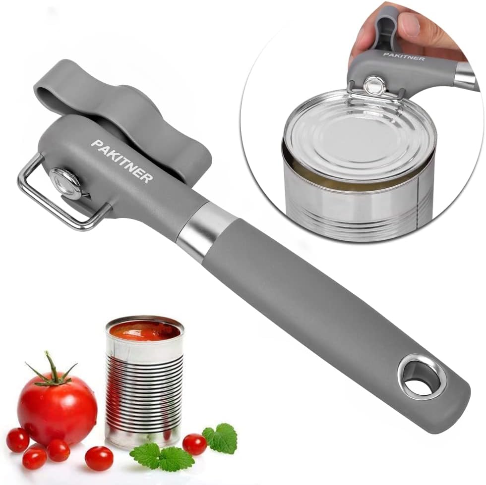 Safe Cut Can Opener, Smooth Edge Can Opener - Handheld Easy Turn Knob, Manual Can Opener, Ergonomic Smooth Edge, Food Grade Stainless Steel Cutting Tool for Kitchen & Restaurant