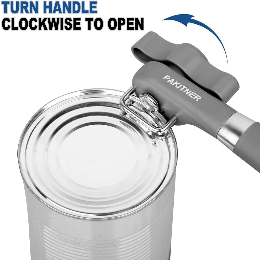 Safe Cut Can Opener, Smooth Edge Can Opener - Handheld Easy Turn Knob, Manual Can Opener, Ergonomic Smooth Edge, Food Grade Stainless Steel Cutting Tool for Kitchen & Restaurant