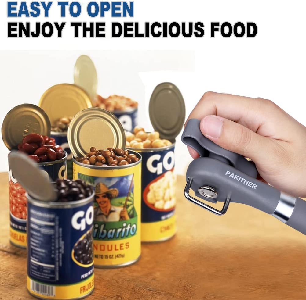 Safe Cut Can Opener, Smooth Edge Can Opener - Handheld Easy Turn Knob, Manual Can Opener, Ergonomic Smooth Edge, Food Grade Stainless Steel Cutting Tool for Kitchen & Restaurant
