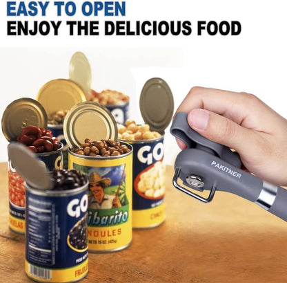 Safe Cut Can Opener, Smooth Edge Can Opener - Handheld Easy Turn Knob, Manual Can Opener, Ergonomic Smooth Edge, Food Grade Stainless Steel Cutting Tool for Kitchen & Restaurant