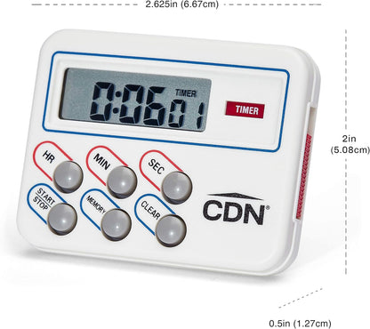 CDN Multi-Task Timer & Clock | Counts Up & Down, 24 Hours by Hours, Minutes & Seconds, Memory, Clock, Stopwatch, Stand, Hang, Magnet Mounting - TM8