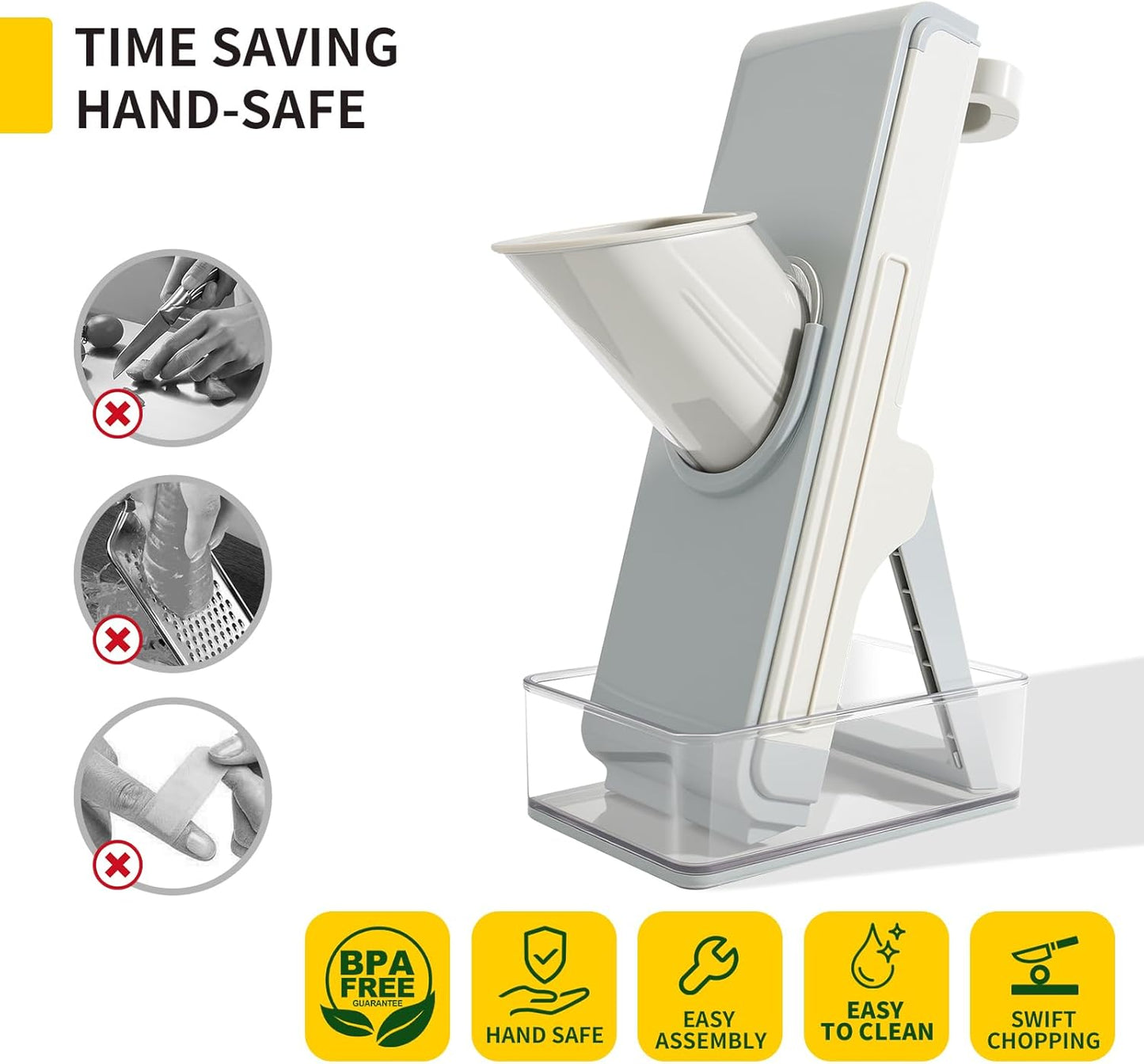 Safe Mandoline Slicer for Kitchen, 4-In-1 Chopper Vegetable Cutter, Mandolin Julienne Slicers for Fruits and Vegetables, Potato Cutter for Fries, Kitchen Gadgets and House Essentials