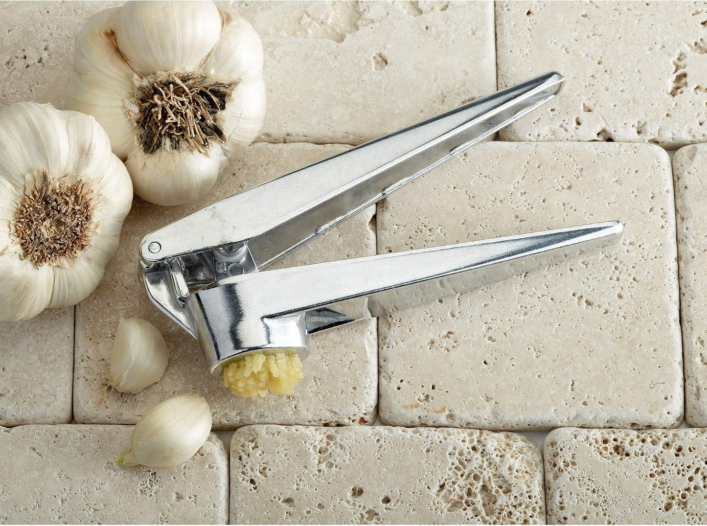 No-Peel, Self Cleaning Garlic Press, 6.25 x 1-Inches, the Italian Market Original since 1906