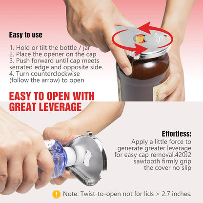 Multifunction Bottle Opener-Ideal for Weak Hands & Seniors Arthritis