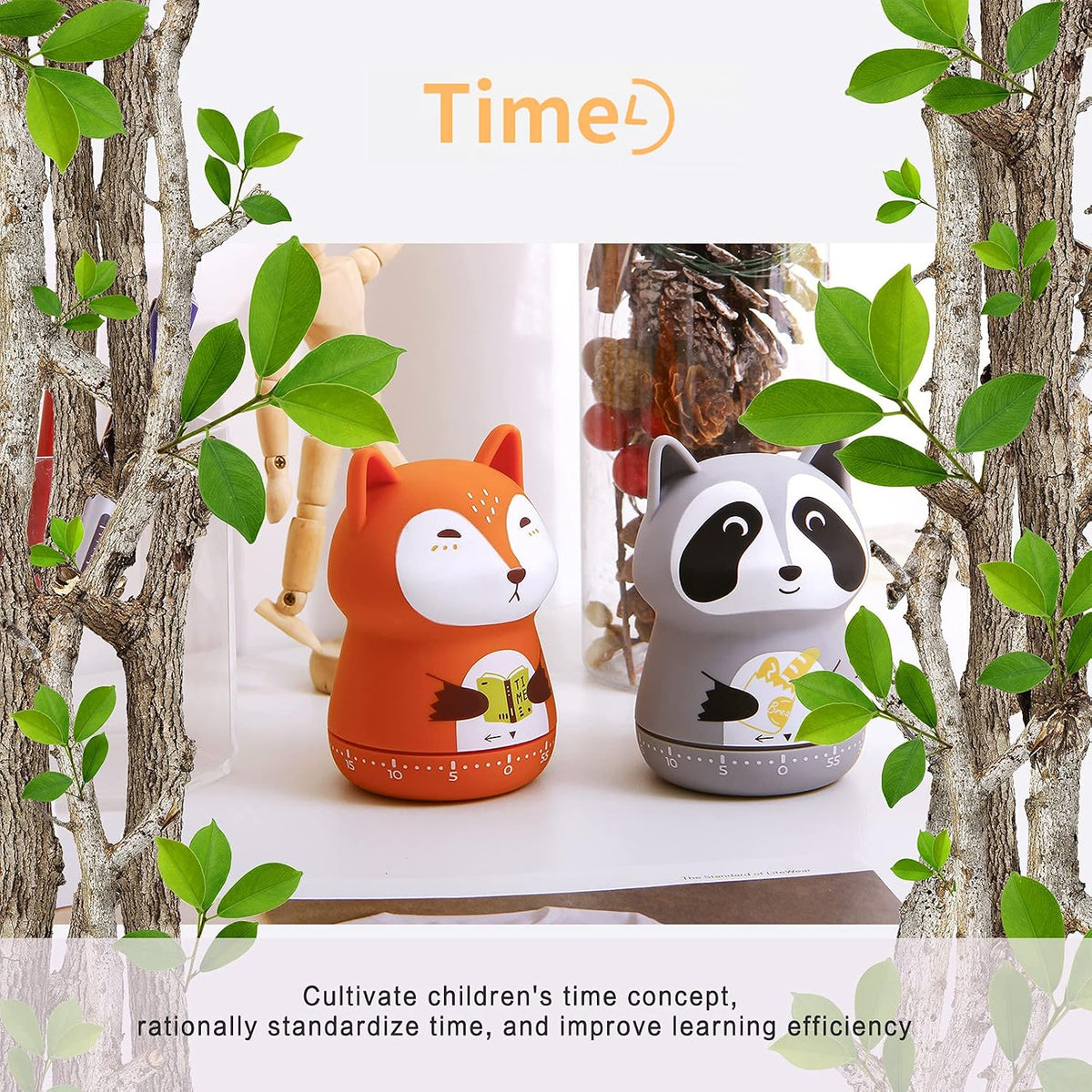2pcs Cute Kitchen Timer for Kids,Mechanical Egg Timer for Cooking.