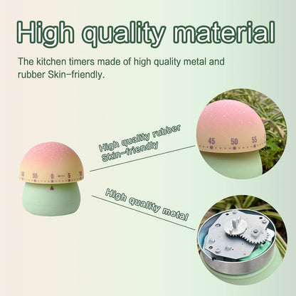 2pcs Cute Kitchen Timer for Kids,Mechanical Egg Timer for Cooking.
