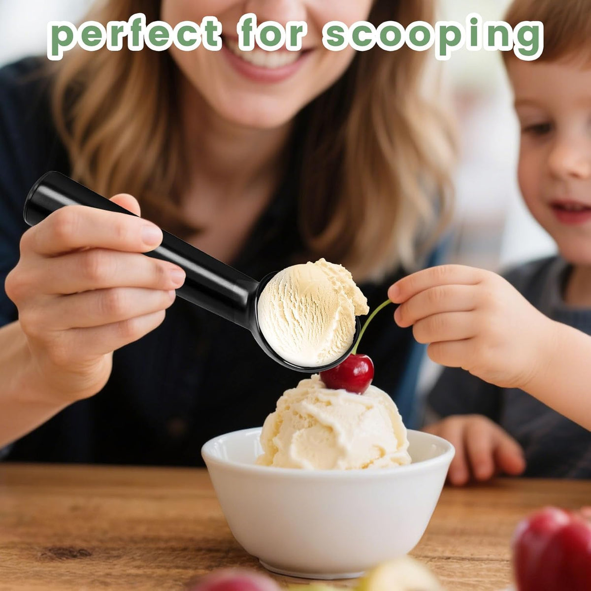 Ice Cream Scoop, Nonstick Anti-Freeze Ice Cream Scooper, 7 Inch | 2 PCS Aluminum Scooper Spoon, Easy Clean, Heavy Duty Durable Design for Gelato, Cookie, Sorbet, Almond