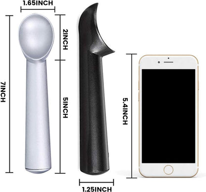 Ice Cream Scoop, Nonstick Anti-Freeze Ice Cream Scooper, 7 Inch | 2 PCS Aluminum Scooper Spoon, Easy Clean, Heavy Duty Durable Design for Gelato, Cookie, Sorbet, Almond