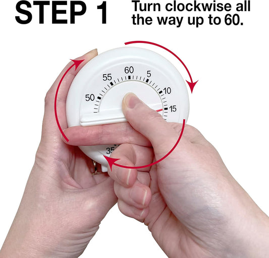 New 60 Minute Kitchen Timer With Long Ring 3.5"/9cm Easy To Read Operate