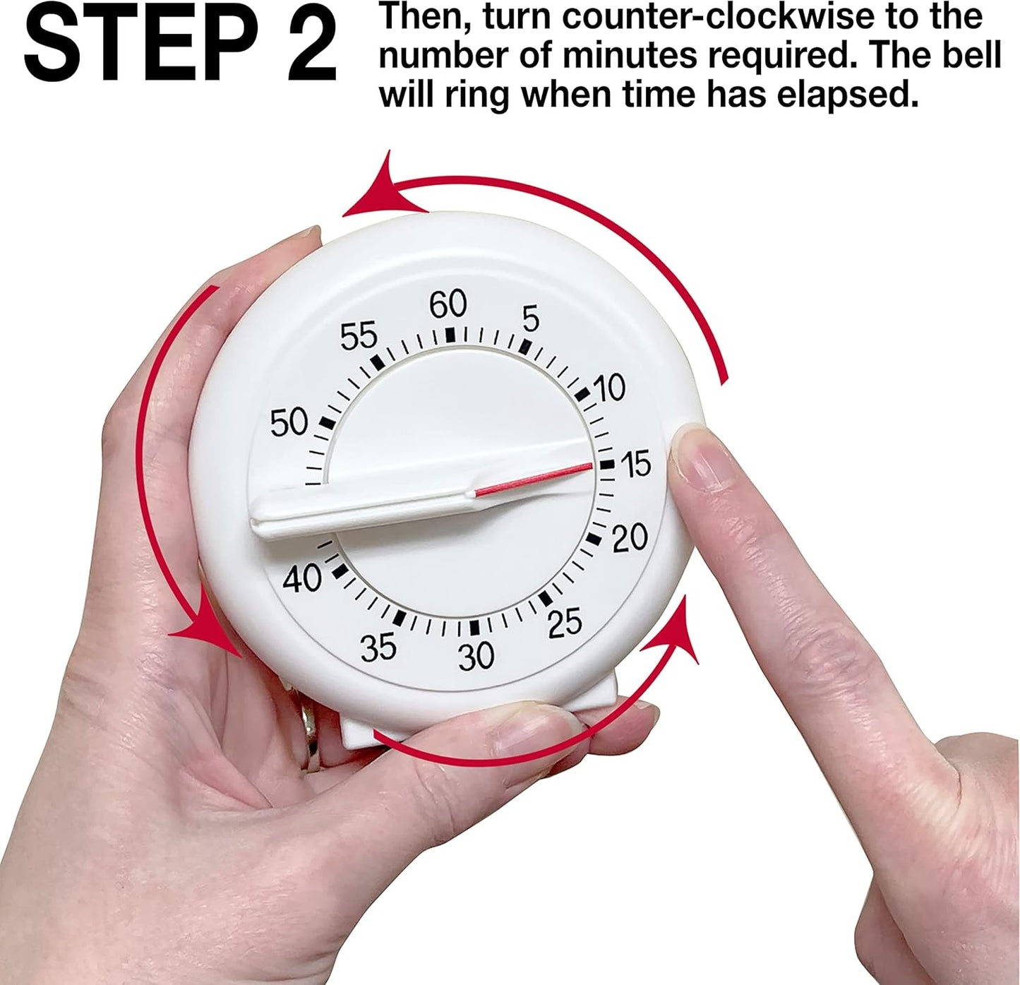New 60 Minute Kitchen Timer With Long Ring 3.5"/9cm Easy To Read Operate
