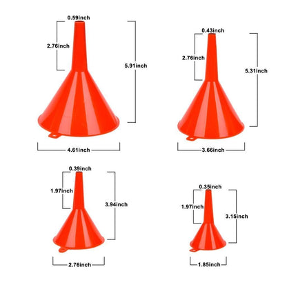 8Pcs Funnels for Automotive Use Plastic Oil Gas Funnels Set Multi-Size | Mini Small to Large Funnel for Filling Bottles Automotive Maintenance Household Garage Kitchen Refueling