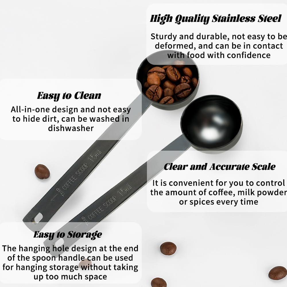 3Pcs Coffee Measuring Scoop Spoons, Stainless Steel Coffee Scoop