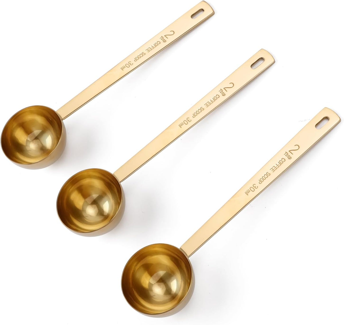 3Pcs Coffee Measuring Scoop Spoons, Stainless Steel Coffee Scoop