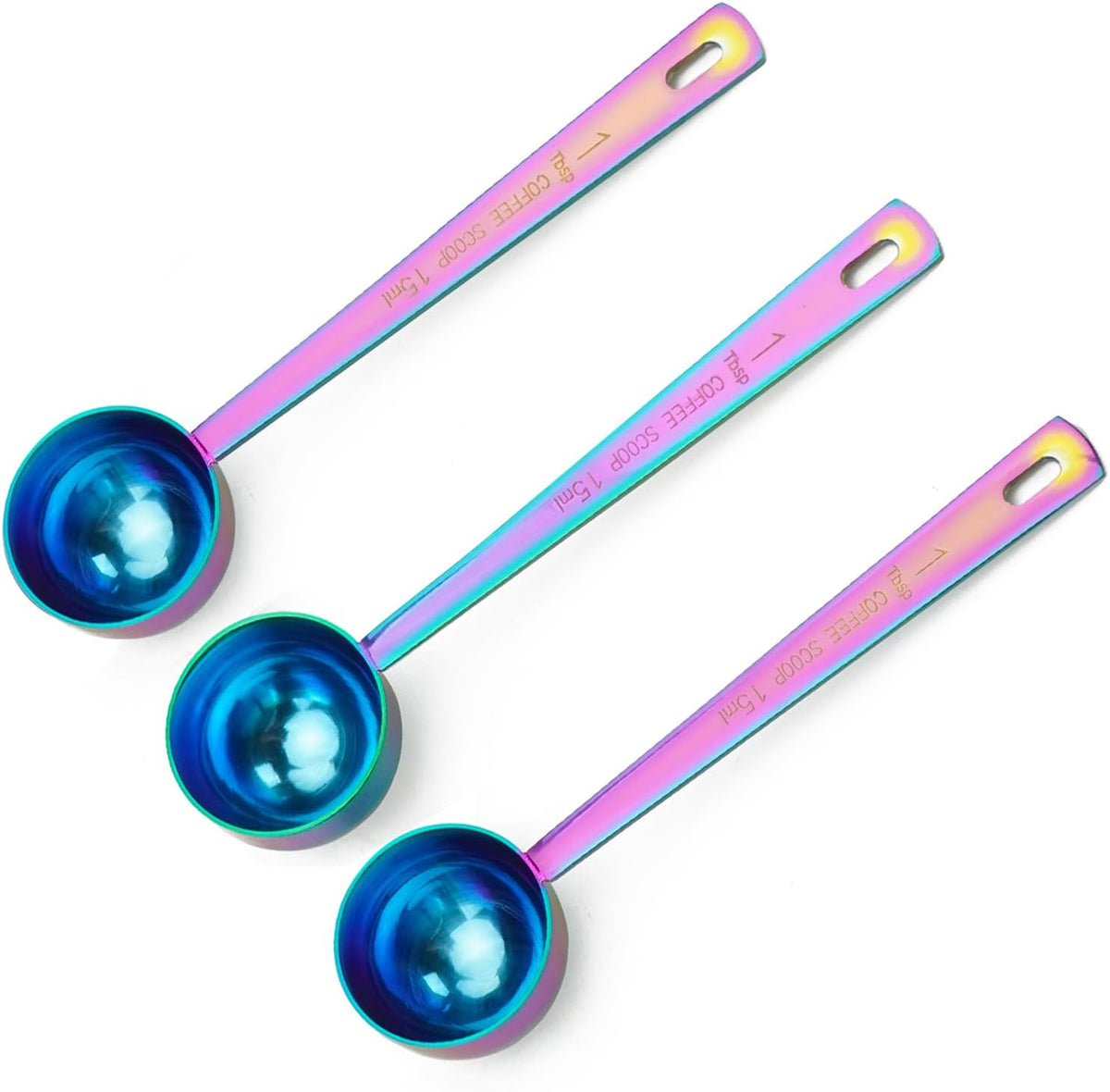 3Pcs Coffee Measuring Scoop Spoons, Stainless Steel Coffee Scoop