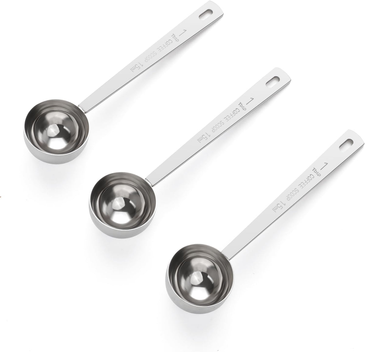 3Pcs Coffee Measuring Scoop Spoons, Stainless Steel Coffee Scoop