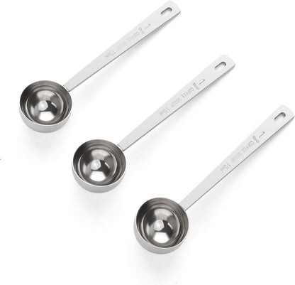 3Pcs Coffee Measuring Scoop Spoons, Stainless Steel Coffee Scoop