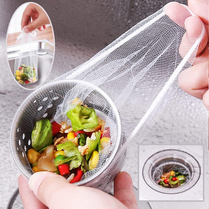 500pcs Disposable Sink Strainer Mesh Filter Bags, Anti Clogging Elastic, Fits Most Sizes