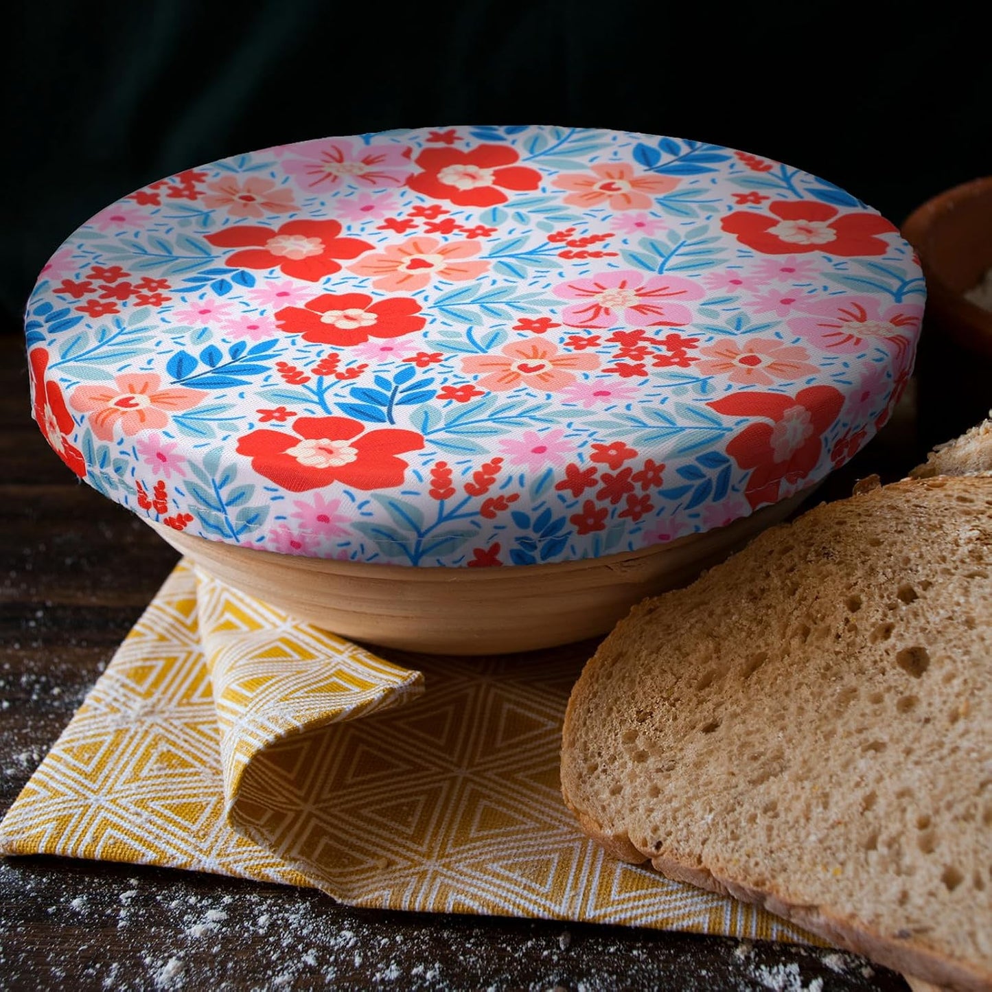 10 Pack Cloth Bowl Covers for Bread Rising - 5 Size Stretch Elastic Food Storage Container Lids - Reusable Cotton Fabric Covers for Food, Fruits, Leftovers (Stylish)