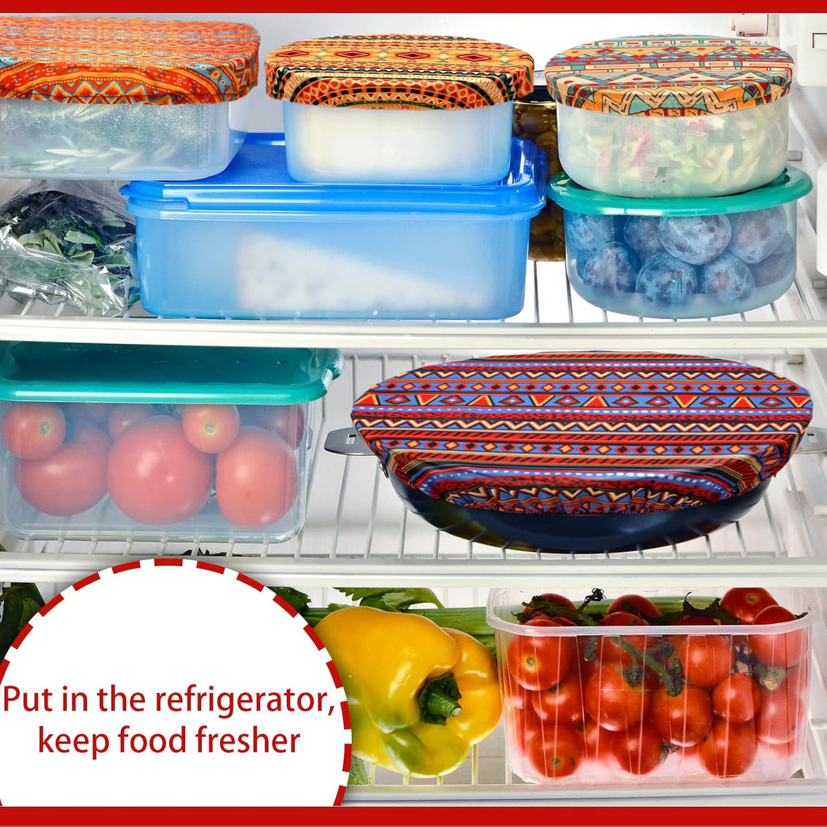 10 Pack Cloth Bowl Covers for Bread Rising - 5 Size Stretch Elastic Food Storage Container Lids - Reusable Cotton Fabric Covers for Food, Fruits, Leftovers (Stylish)