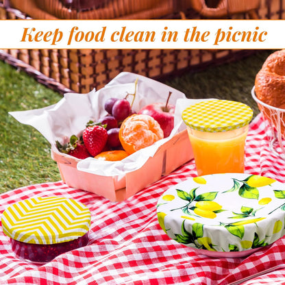 10 Pack Cloth Bowl Covers for Bread Rising - 5 Size Stretch Elastic Food Storage Container Lids - Reusable Cotton Fabric Covers for Food, Fruits, Leftovers (Stylish)