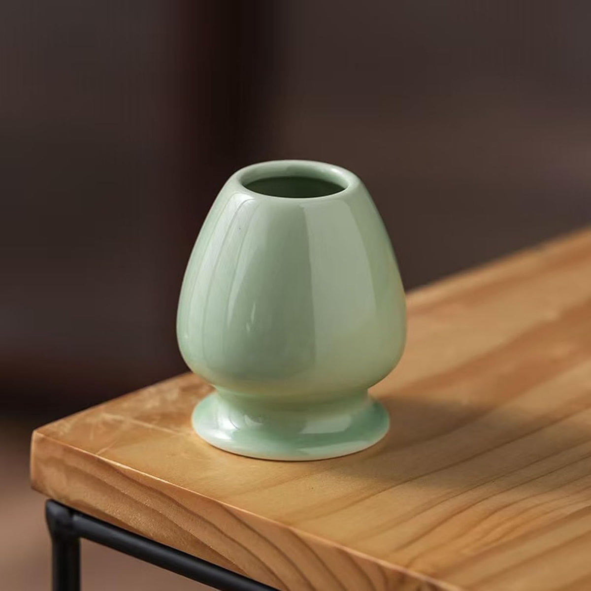 Matcha Whisk Holder, Ceramic Chasen Stand for Bamboo Matcha Whisk, Japanese Matcha Tea Set Accessory (Matcha Green)