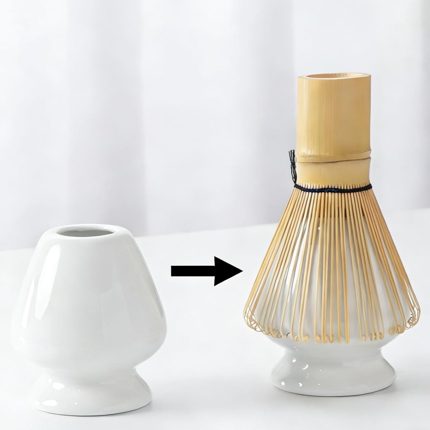 Matcha Whisk Holder, Ceramic Chasen Stand for Bamboo Matcha Whisk, Japanese Matcha Tea Set Accessory (Matcha Green)