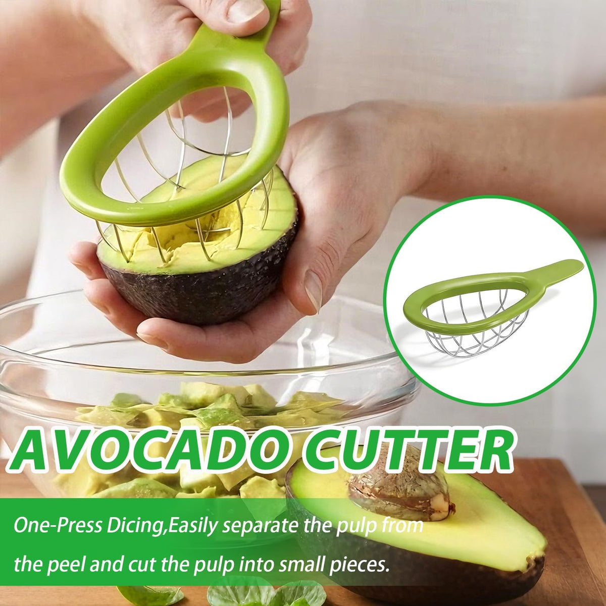 2 Pack Avocado Slicer Set, 3-in-1 Avocado Cutter Slicer