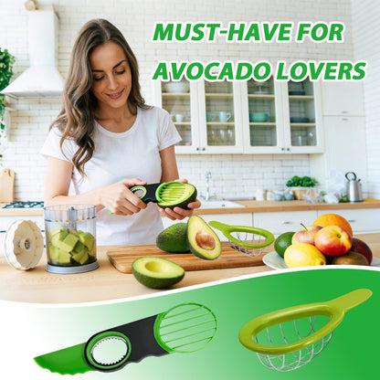2 Pack Avocado Slicer Set, 3-in-1 Avocado Cutter Slicer