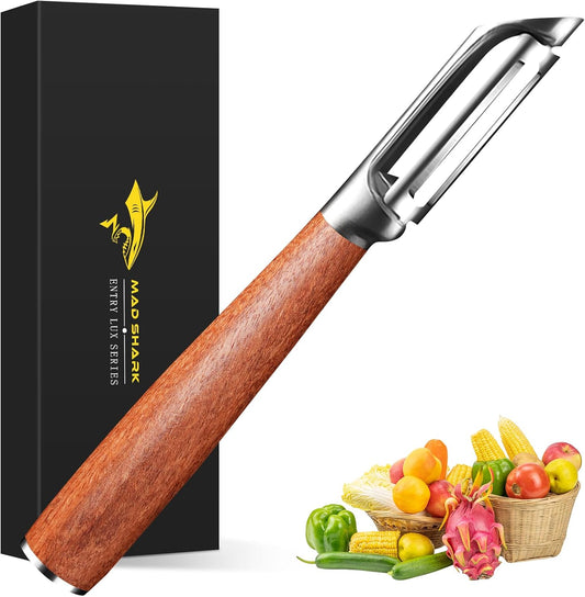 Ultra Sharp Potato Peelers for Kitchen,Vegetable Peeler,Fruit Peeler Easy to Use Rosewood I Peeler Non-Slip Ergonomic Grips for Carrot, Veggie,Cucumber, Apple(3 Years Warranty)