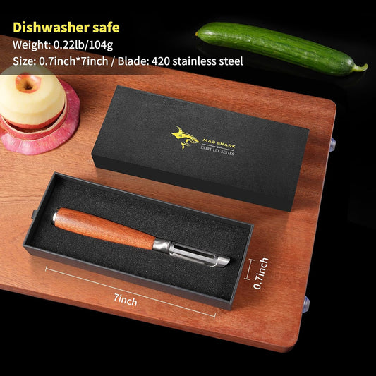 Ultra Sharp Potato Peelers for Kitchen,Vegetable Peeler,Fruit Peeler Easy to Use Rosewood I Peeler Non-Slip Ergonomic Grips for Carrot, Veggie,Cucumber, Apple(3 Years Warranty)