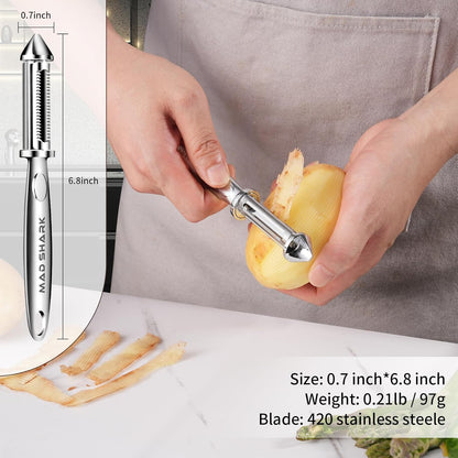 Ultra Sharp Potato Peelers for Kitchen,Vegetable Peeler,Fruit Peeler Easy to Use Rosewood I Peeler Non-Slip Ergonomic Grips for Carrot, Veggie,Cucumber, Apple(3 Years Warranty)