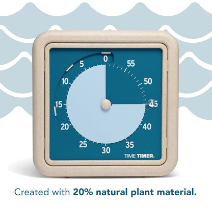 ® Retro 8 inch Eco Edition Visual Timer - 60 Minute Desk Countdown Clock Made with at Least 20% Natural Plant Material- Green Land
