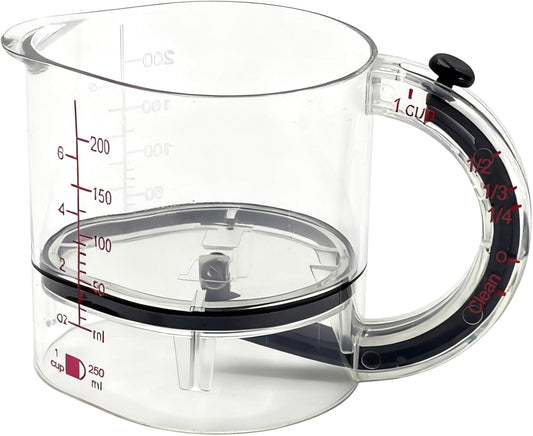4-in-1 Adjustable Measuring Cup, Multi Measurings Cube Cups for Cooking and Baking with Oz/Ml Dual Markings, Scraper-Style Seal Base, Space-Saving Easy to Clean