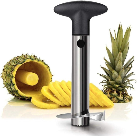 Pineapple Corer, Easy Gadget Kitchen,Fruit Slicer, Cutter Peeler Stem Remover Blades,Sliver Stainless Steel, for Diced Fruit Rings All in One Pineapple Tool Peeler Slicer, Easy To Use and Clean