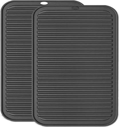 Extra Large Silicone Trivets for Hot Pots and Pans 16x12 Inch, Heat Resistant Hot Pads for Countertops, Hot Dishes, Pot Holders for Kitchen, 2 Pieces, Black